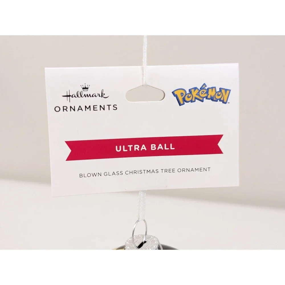 Hallmark Pokémon Ultra Ball Poké Ball Blown Glass Christmas Ornament 3